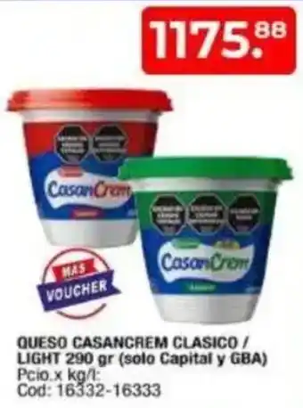 Maxiconsumo Queso casancrem clasico/ light oferta