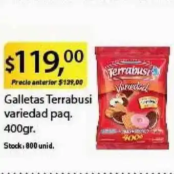 Supermercados Damesco Terrabusi Galletas Variedad paq. 400gr oferta