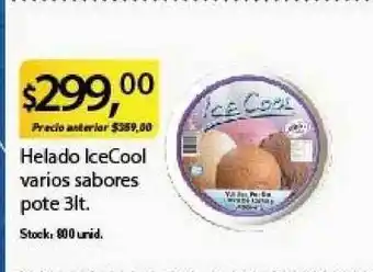 Supermercados Damesco Icecool Helado varios sabores pote 3lt oferta