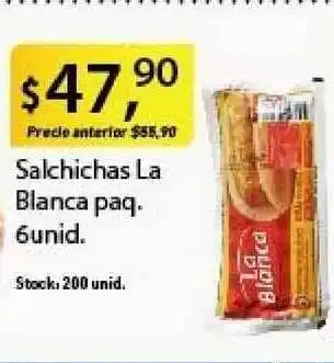 Supermercados Damesco La Blanca Salchichas paq. 6unid. oferta