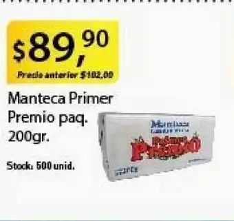 Supermercados Damesco Primer Premio Manteca paq. 200gr oferta
