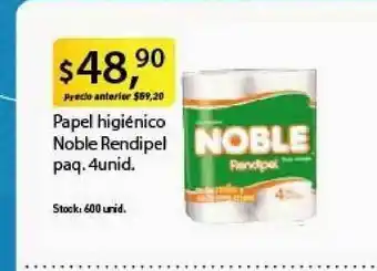 Supermercados Damesco Noble Rendipel Papel Higiénico paq. 4unid. oferta