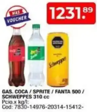 Maxiconsumo Gas. coca/sprite / fanta schweppes oferta