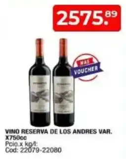 Maxiconsumo Vino reserva de los andres var. oferta