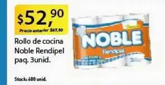 Supermercados Damesco Noble Rendipel Rollo De Cocina paq. 3unid. oferta