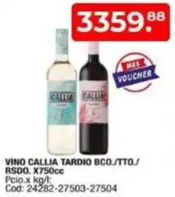 Maxiconsumo Callia tardio bco./tto/ rsdo vino oferta