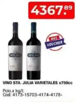 Maxiconsumo Sta. julia vino varietales oferta