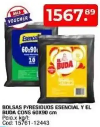 Maxiconsumo Bolsas p/residuos esencial y el buda cons oferta