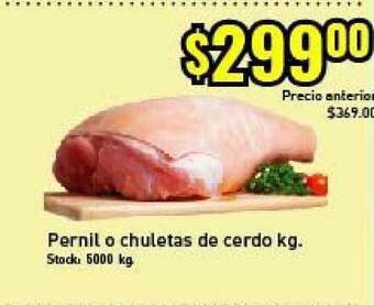 Supermercados Damesco Pernil o chuletas de cerdo kg oferta