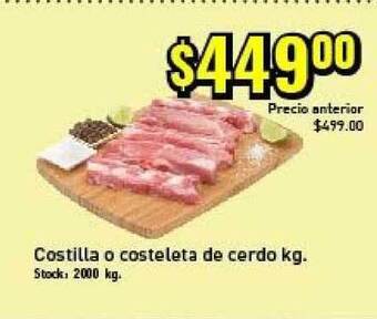 Supermercados Damesco Costilla o costeleta de cerdo kg oferta