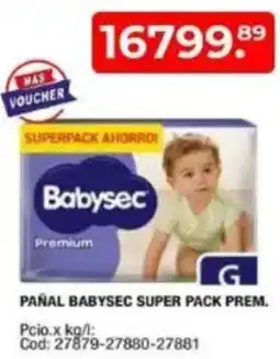 Maxiconsumo Babysec pañal super pack prem. oferta