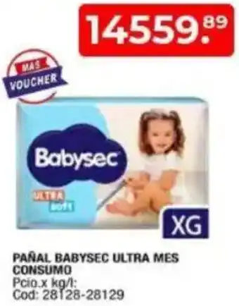 Maxiconsumo Babysec ultra pañal mes consumo oferta