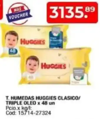 Maxiconsumo Huggies T. humedas clasico/ triple oleo oferta