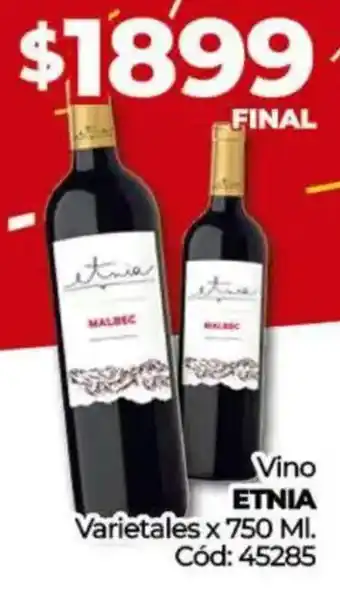 Diarco Etnia vino varietales oferta