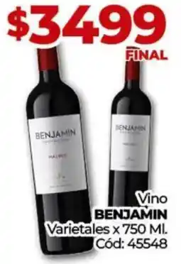 Diarco Benjamin vino varietales oferta