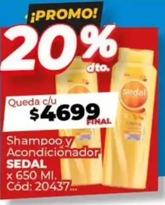 Diarco Sedal shampoo y acondicionador oferta