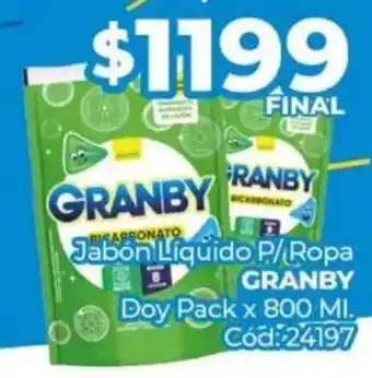 Diarco Granby jabón liquido p/ ropa doy pack oferta