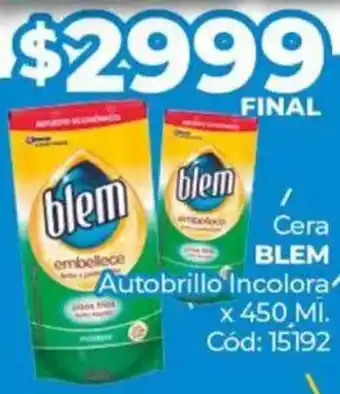 Diarco Blem cera autobrillo incolora oferta