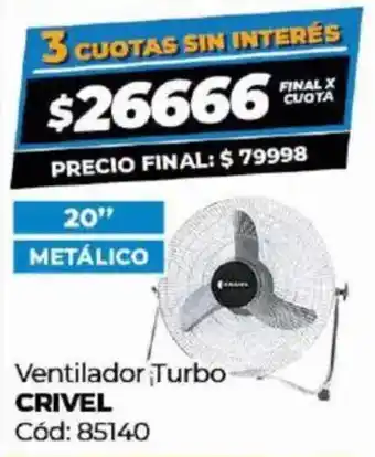 Diarco Crivel ventilador turbo oferta