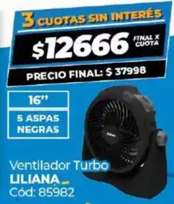 Diarco Liliana ventilador turbo 16" oferta