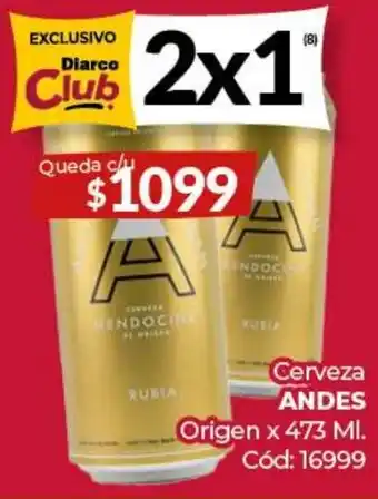 Diarco Andes cerveza origen oferta