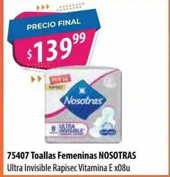 Micropack Toallas Femenina Nosotras Ultra Invisible Rapisec Vitamina E oferta