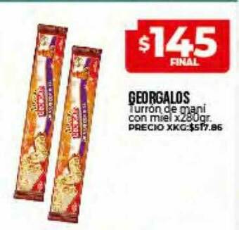 Supermayorista Vital Georgalos Turrón De Mani Con Miel oferta
