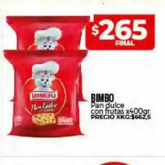 Supermayorista Vital Bimbo Pan Dulce Con Frutas oferta