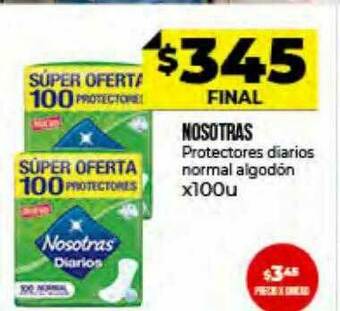 Supermayorista Vital Nosotras Protectores Diarios Normal Algodon oferta