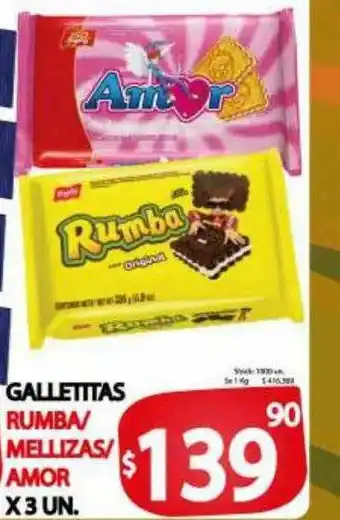 Supermercados Caracol Galletitas Rumba Mellizas Amor oferta