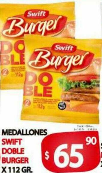 Supermercados Caracol Medallones Swift Doble Burger oferta
