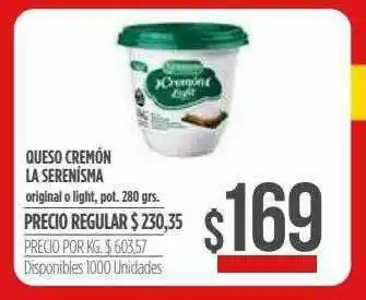Supermercados Vea Queso Cremón La Serenisma oferta