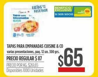 Supermercados Vea Tapas Para Empanadas Cuisine & Co oferta