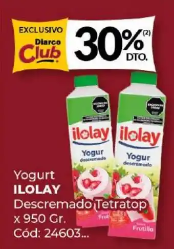 Diarco Ilolay yogur descremado tetratop oferta