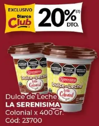 Diarco La silenisima dulce leche colonial oferta