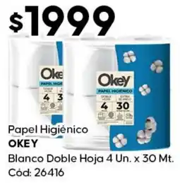 Diarco Okey papel higiénico blanco doble hoja oferta