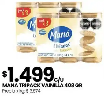 Punto Mayorista Mana tripack vainilla oferta