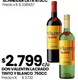 Punto Mayorista Don valentin lacrado tinto y blanco oferta