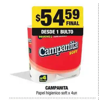 Maxi Ofertas Campanita Papel Higienico Soft x 4un oferta