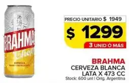 Carrefour Maxi Brahma cerveza blanca lata oferta