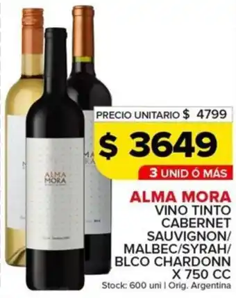 Carrefour Maxi Alma moravino tinto cabernet sauvignon/ | malbec/syrah/ blco chardonn oferta