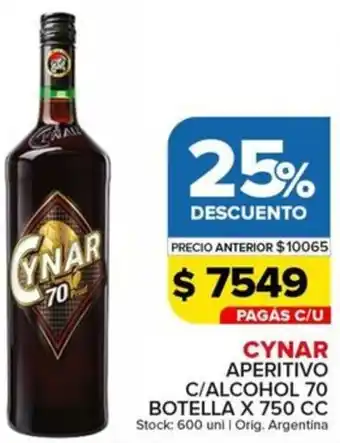 Carrefour Maxi Cynar aperitivo c/alcohol oferta