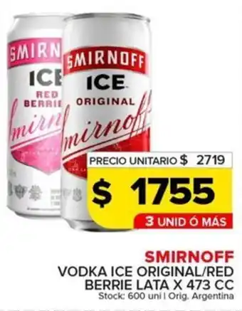 Carrefour Maxi Smirnoff vodka ice original/red berrie lata oferta