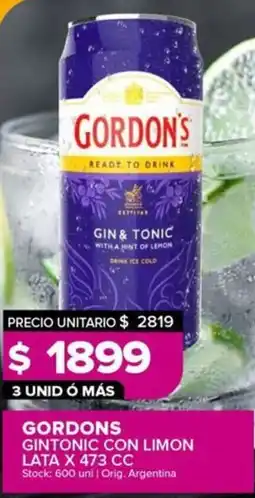 Carrefour Maxi Gordons gintonic con limon lata oferta