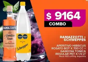 Carrefour Maxi Ramazzotti + schweppes oferta