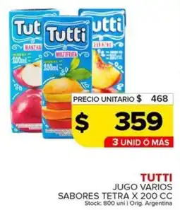 Carrefour Maxi Tutti jugo varios sabores tetra oferta