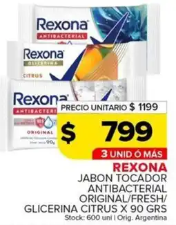 Carrefour Maxi Rexona jabon tocador antibacterial original oferta