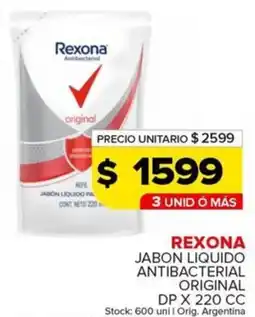 Carrefour Maxi Rexona jabon liquido antibacterial original dp oferta