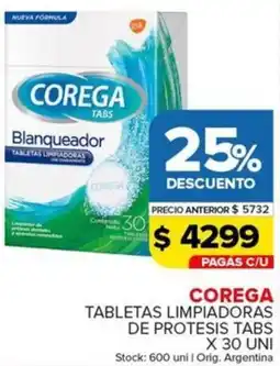 Carrefour Maxi Corega tabletas limpiadoras de protesis tabs oferta