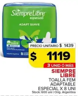 Carrefour Maxi Siempre libre toalla fem adaptable especial oferta